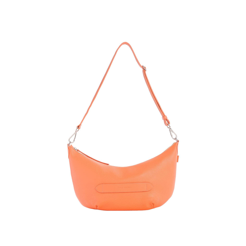 Smile - Sac Porté Croisé Shoulder Bag Marie Martens Orange en cuir lisse - Zip orange 