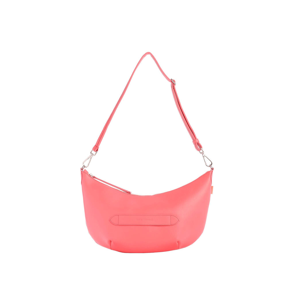 Smile - Sac Porté Croisé Shoulder Bag Marie Martens Peony pink in smooth leather - Peony pink zip 