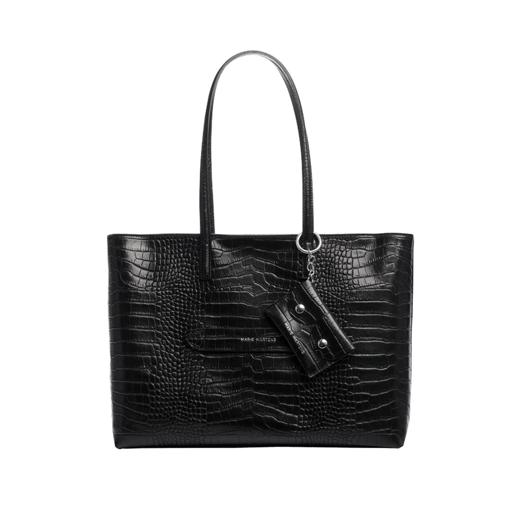 Beauzar - Sac Cabas Noir Croco Shoulder & Hand Bags Marie Martens 