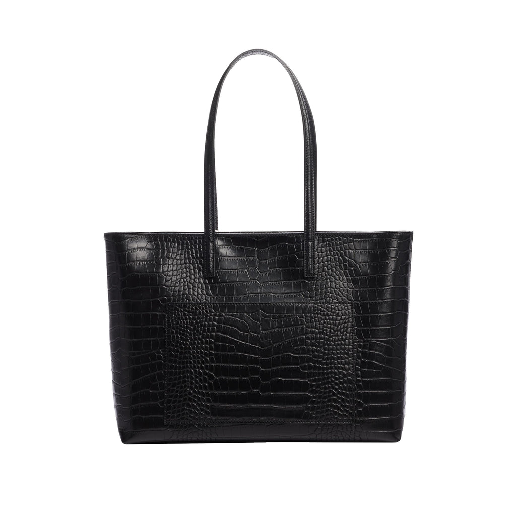 Beauzar - Sac Cabas Noir Croco Shoulder & Hand Bags Marie Martens 