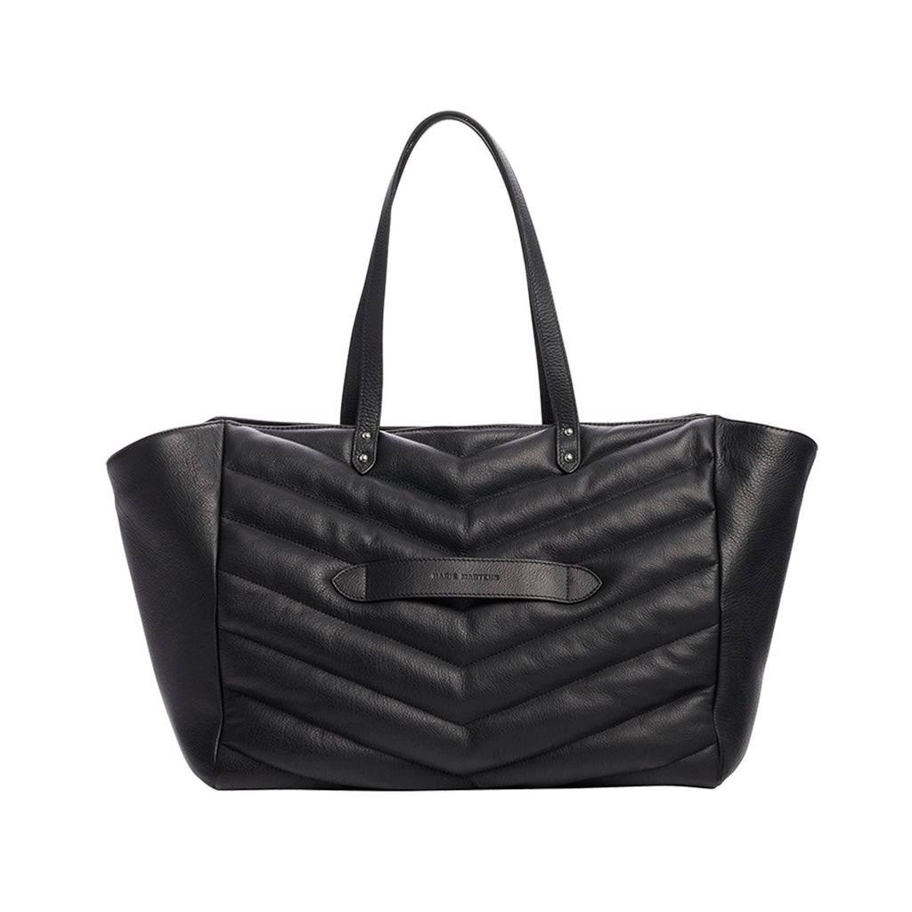 Belleville - Black Shopping Bag Quilted Shoulder & Hand Bags Marie Martens 