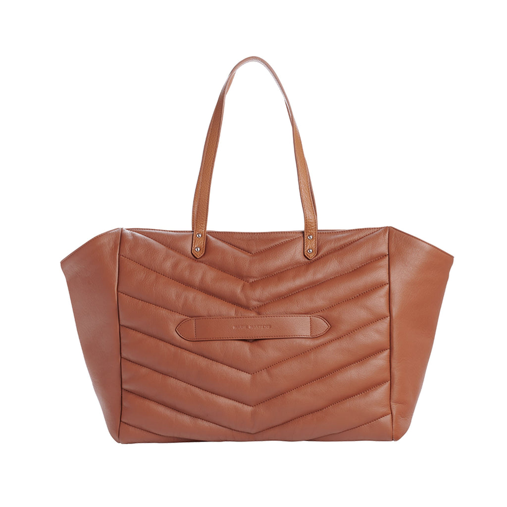 Belleville - Brown Shopping Bag Quilted Shoulder & Hand Bags Marie Martens 