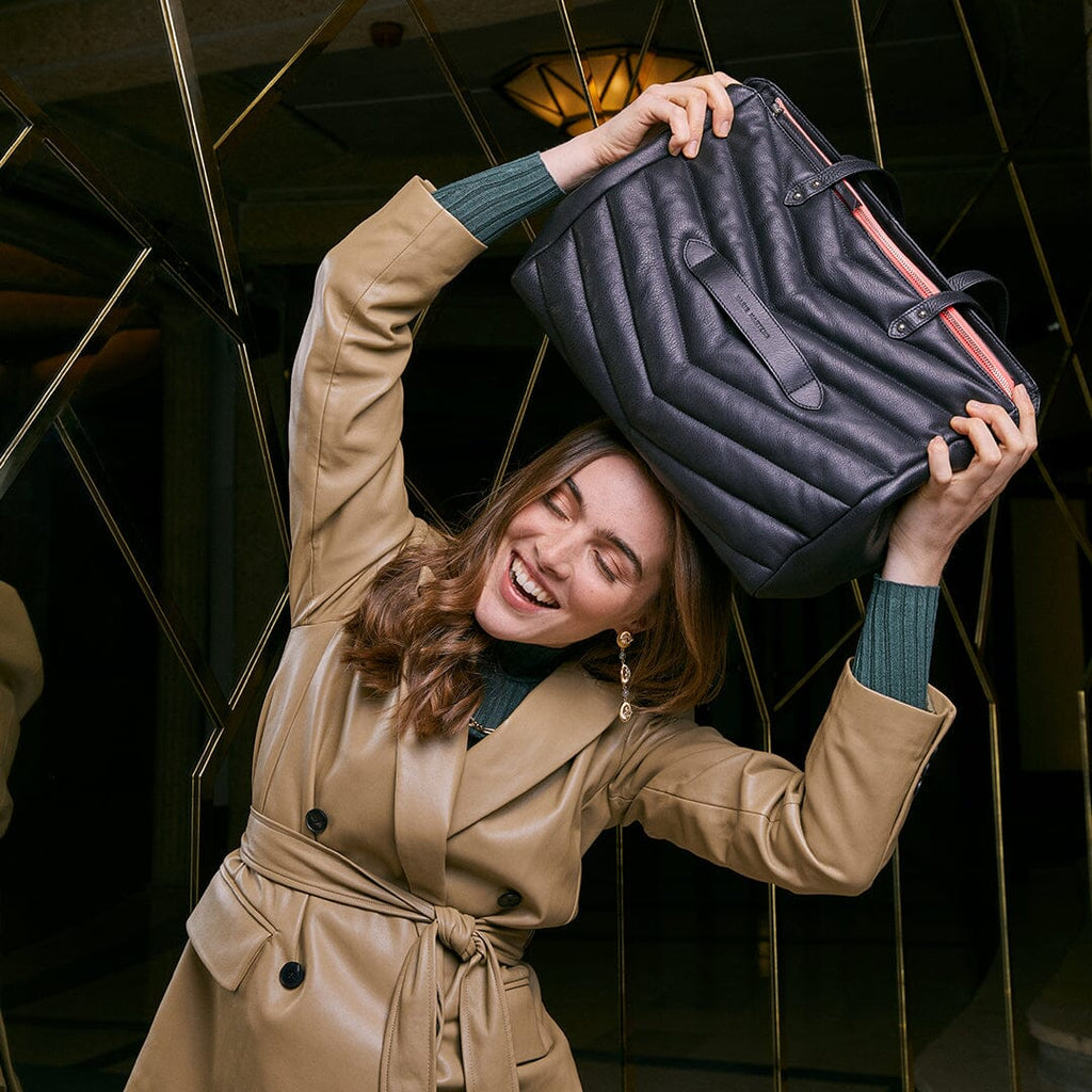 Belleville - Black Shopping Bag Quilted Shoulder & Hand Bags Marie Martens 