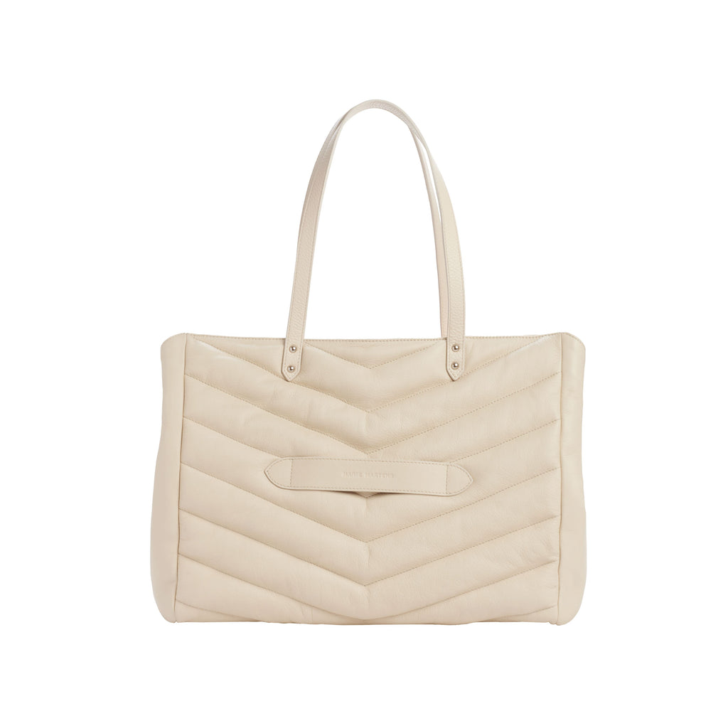 Belleville - Cream Shopping Bag Quilted Shoulder & Hand Bags Marie Martens 
