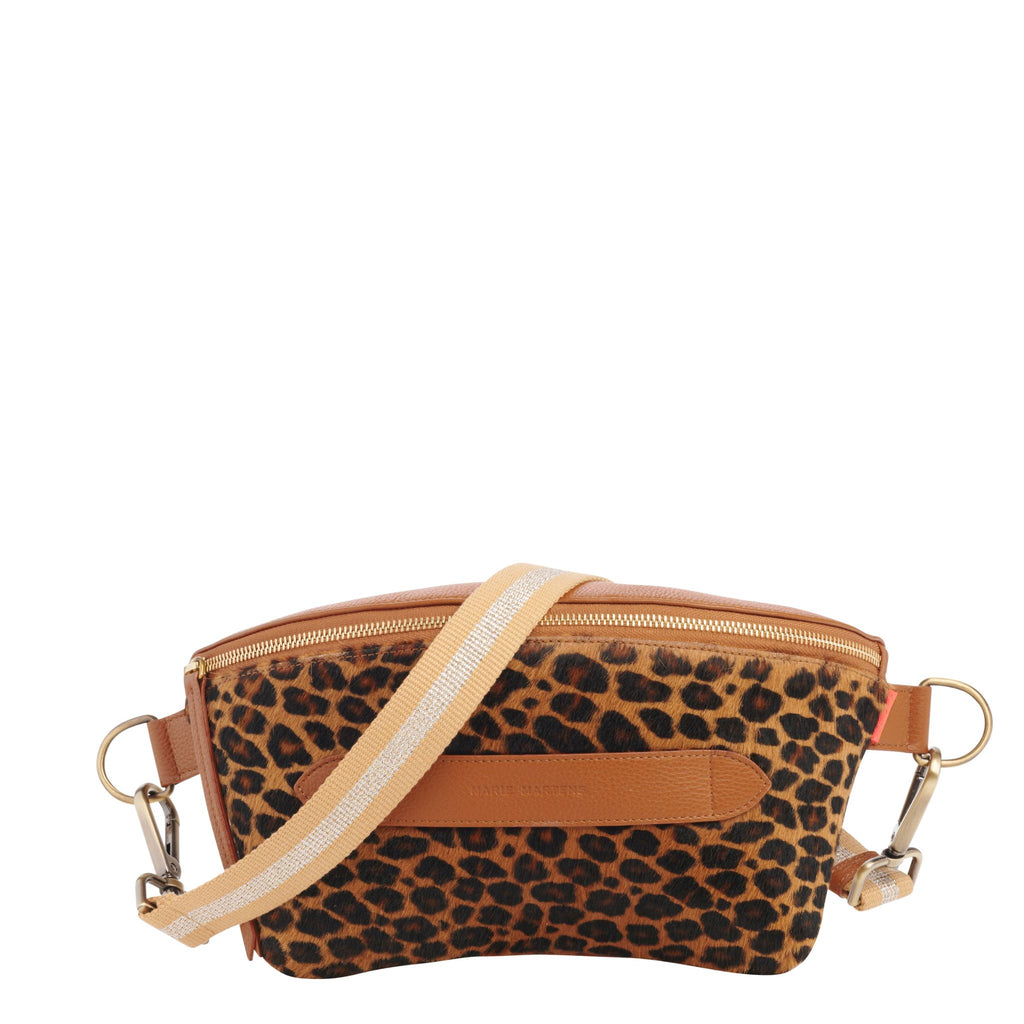 Neufmille - XL Beltbag Marie Martens Camel  & Leopard in pony and grained leather - Camel zip 