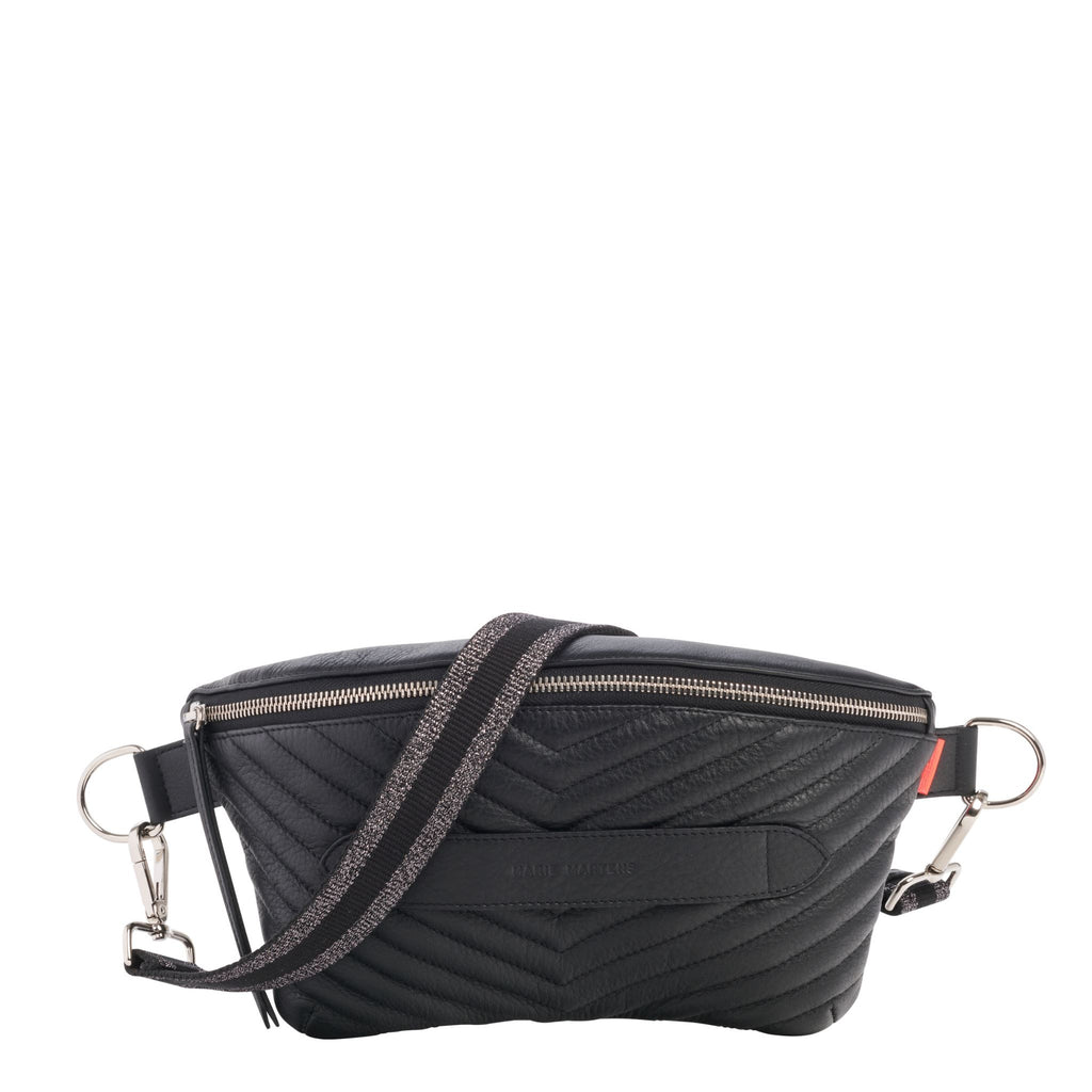Neufmille - XL Beltbag Marie Martens Black Quilted in grained leather - Black zip 