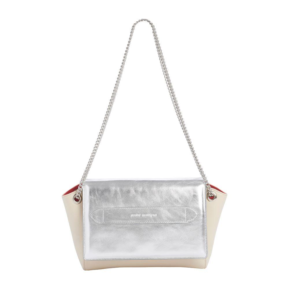 Villa Clara - Silver Chain & Cream Shoulder Bag Marie Martens 