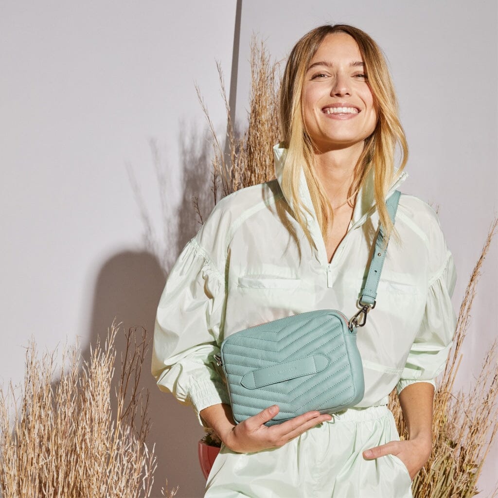Bento - Light Green Shoulder Bag Quilted Shoulder Bag Marie Martens 